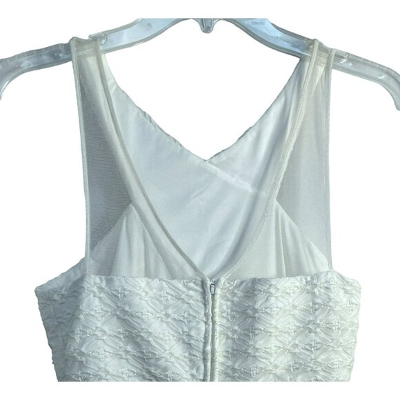 Hailey Logan White Lace Front Illusion Cross-Over Dress By Adrianna Papell Sz 6 - Picture 7 of 7